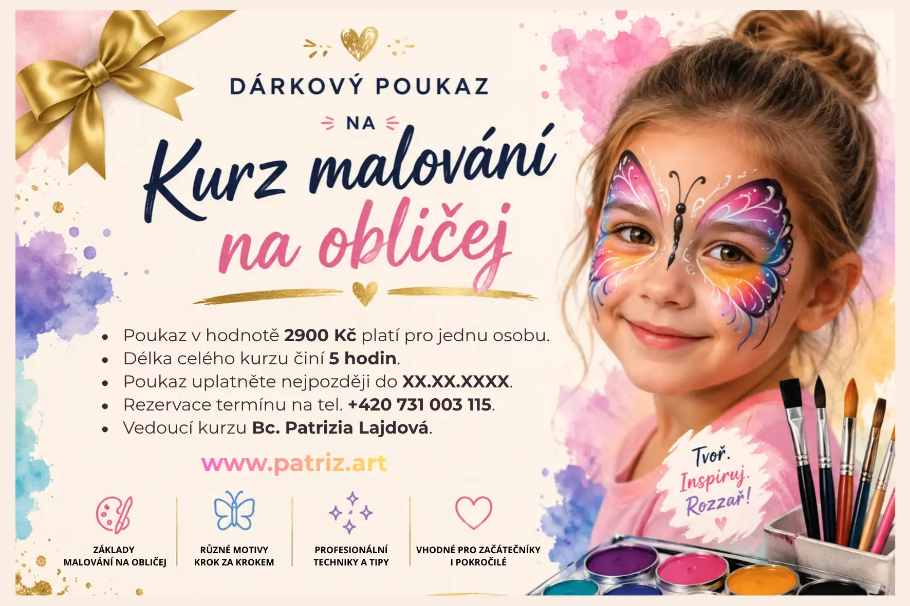 Dárkový poukaz - kurz Malování na obličej